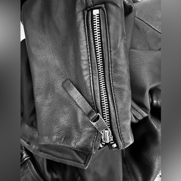 Zara 100% Real Leather Motorcycle Jacket - Picture 10 of 14
